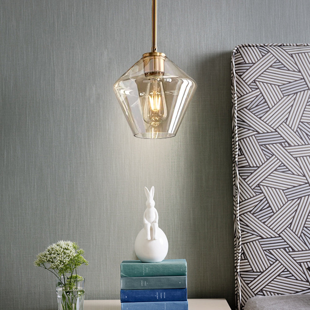 Valentina Suspension Moderne, Verre, Clair/Ambre, Chambre/Salle de Bain