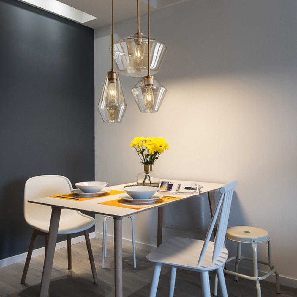 Valentina Suspension Moderne, Verre, Clair/Ambre, Chambre/Salle de Bain