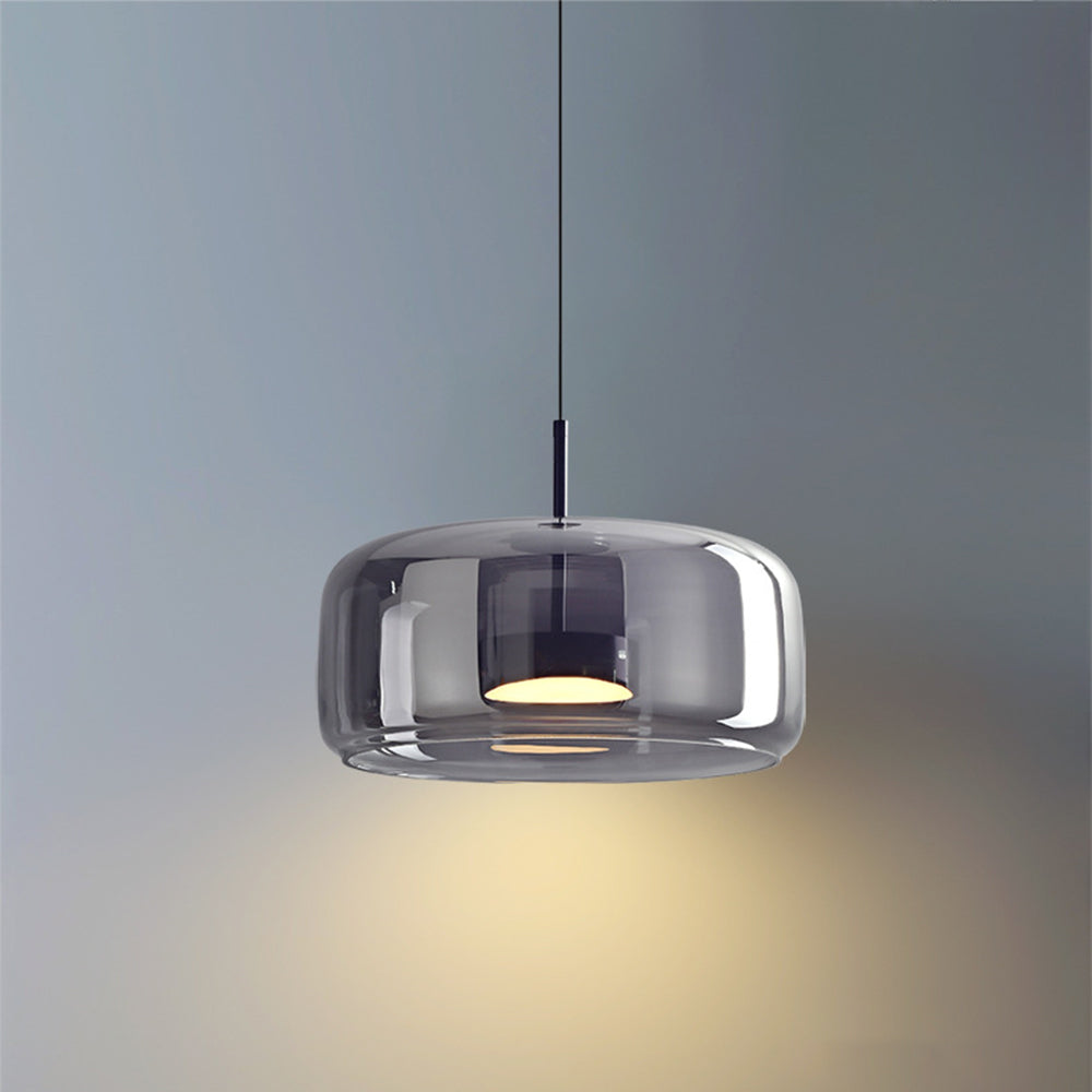 Valentina Suspension Cylindre Moderne Verre, Claire/Grise Fumée/Ambre