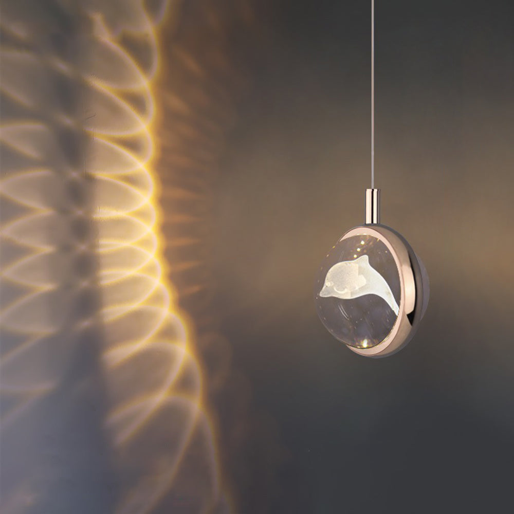 Arisha Luminaires Suspensions Ronde Moderne LED Métal/Cristal Doré Salon