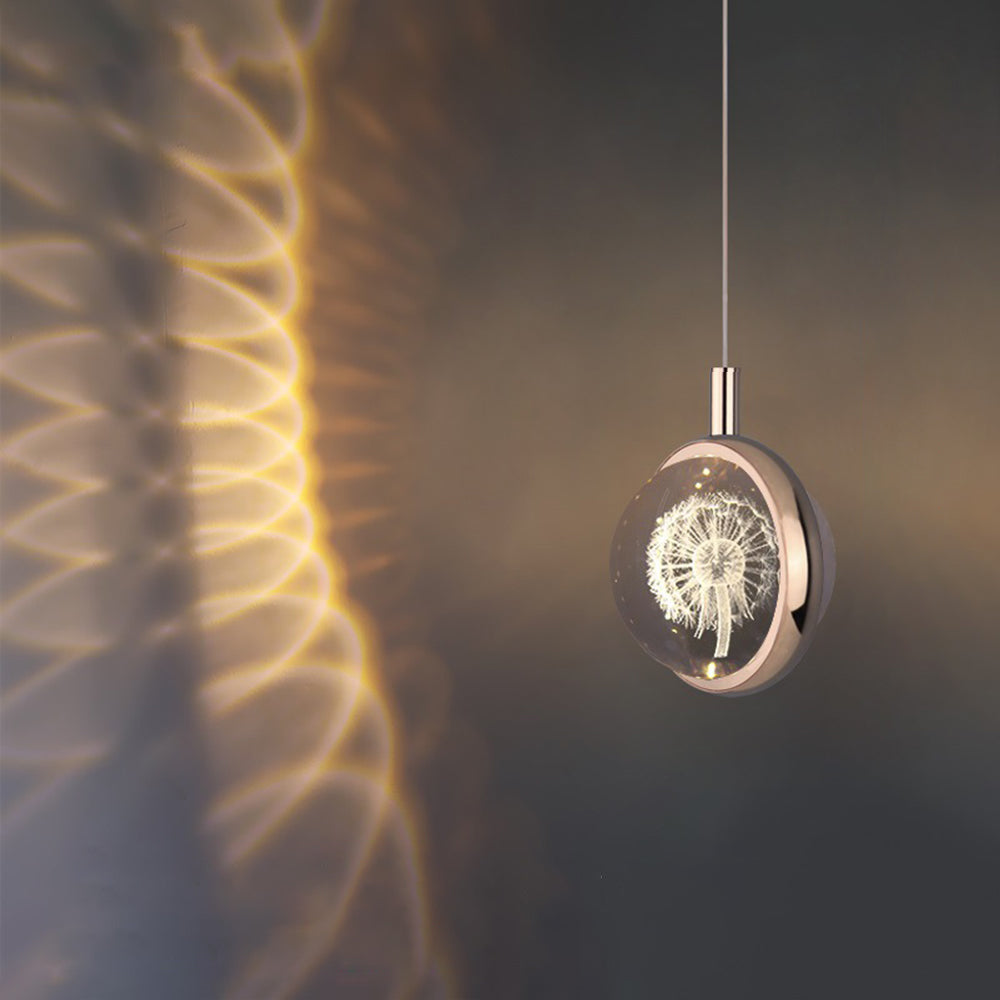 Arisha Luminaires Suspensions Ronde Moderne LED Métal/Cristal Doré Salon