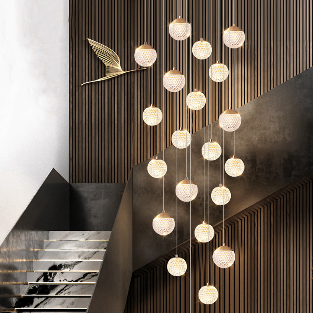 Arisha Luminaires Suspensions Multi/Bulle Moderne Métal/Acrylique Doré Chambre à Coucher