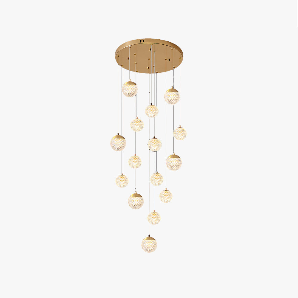 Arisha Luminaires Suspensions Multi/Bulle Moderne Métal/Acrylique Doré Chambre à Coucher