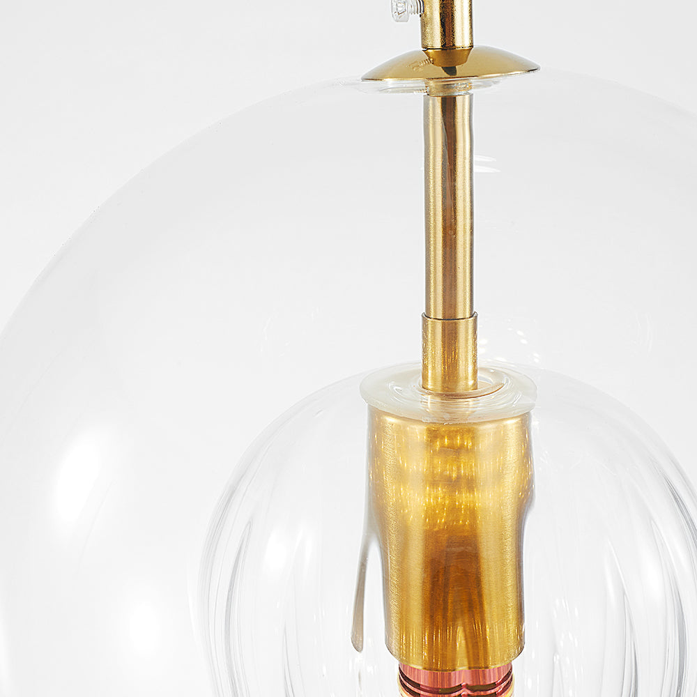 Valentina Suspension Bulle Nordique Verre Transparent/Doré Salon/Chambre
