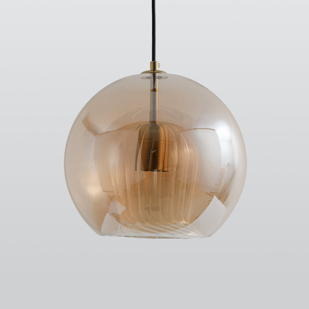 Valentina Suspension Bulle Nordique Verre Transparent/Doré Salon/Chambre