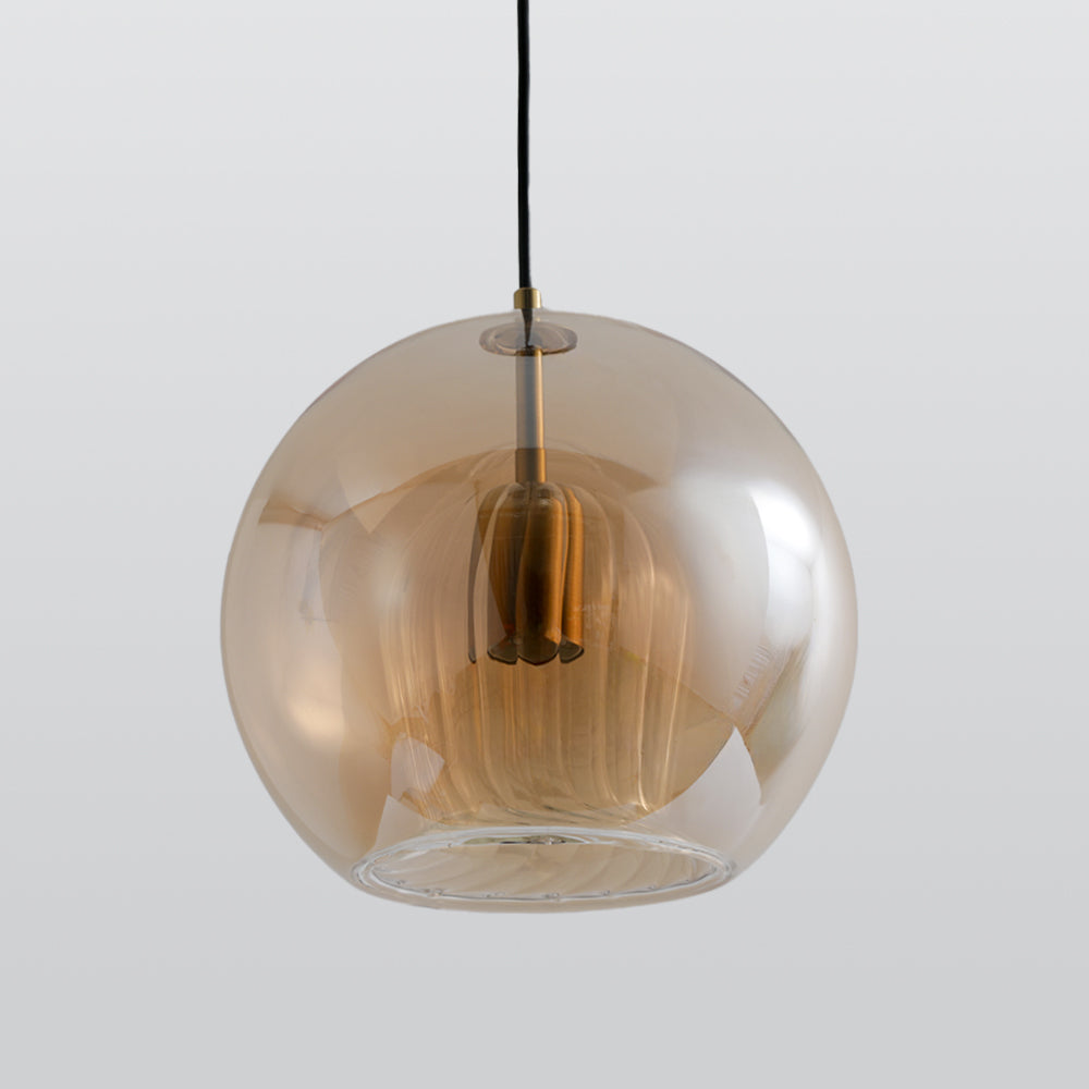 Valentina Suspension Bulle Nordique Verre Transparent/Doré Salon/Chambre