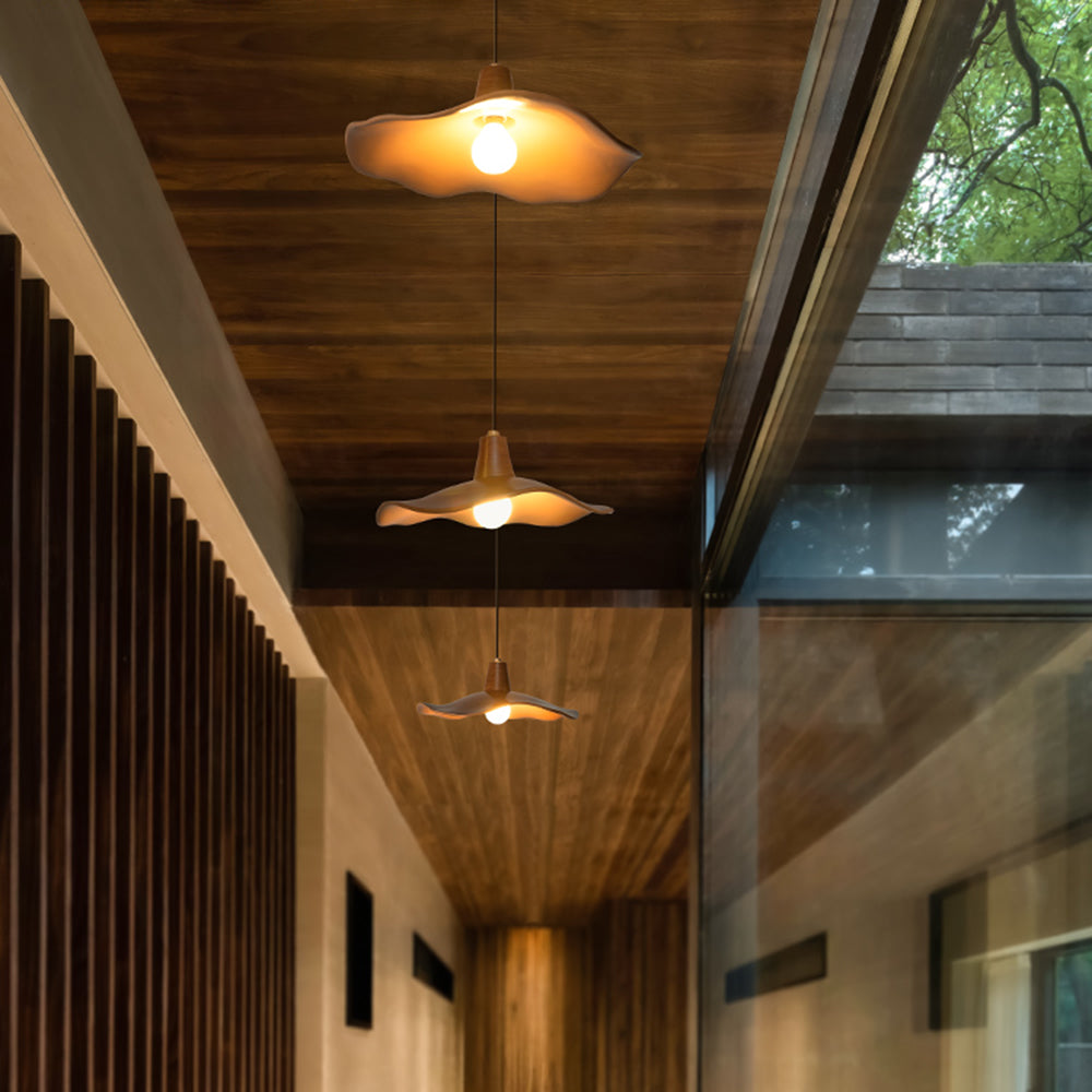 Arisha Suspension Vague Minimaliste, Resine, Marron, Salon