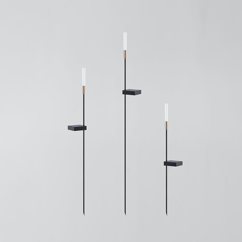 Ray Borne Extérieure Roseau Moderne Noir Allée