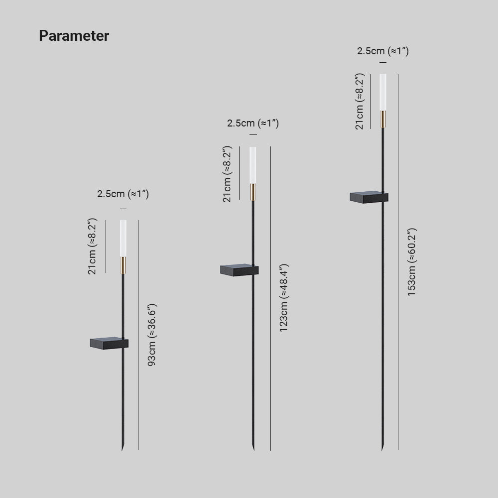 Ray Borne Extérieure Roseau Moderne Noir Allée