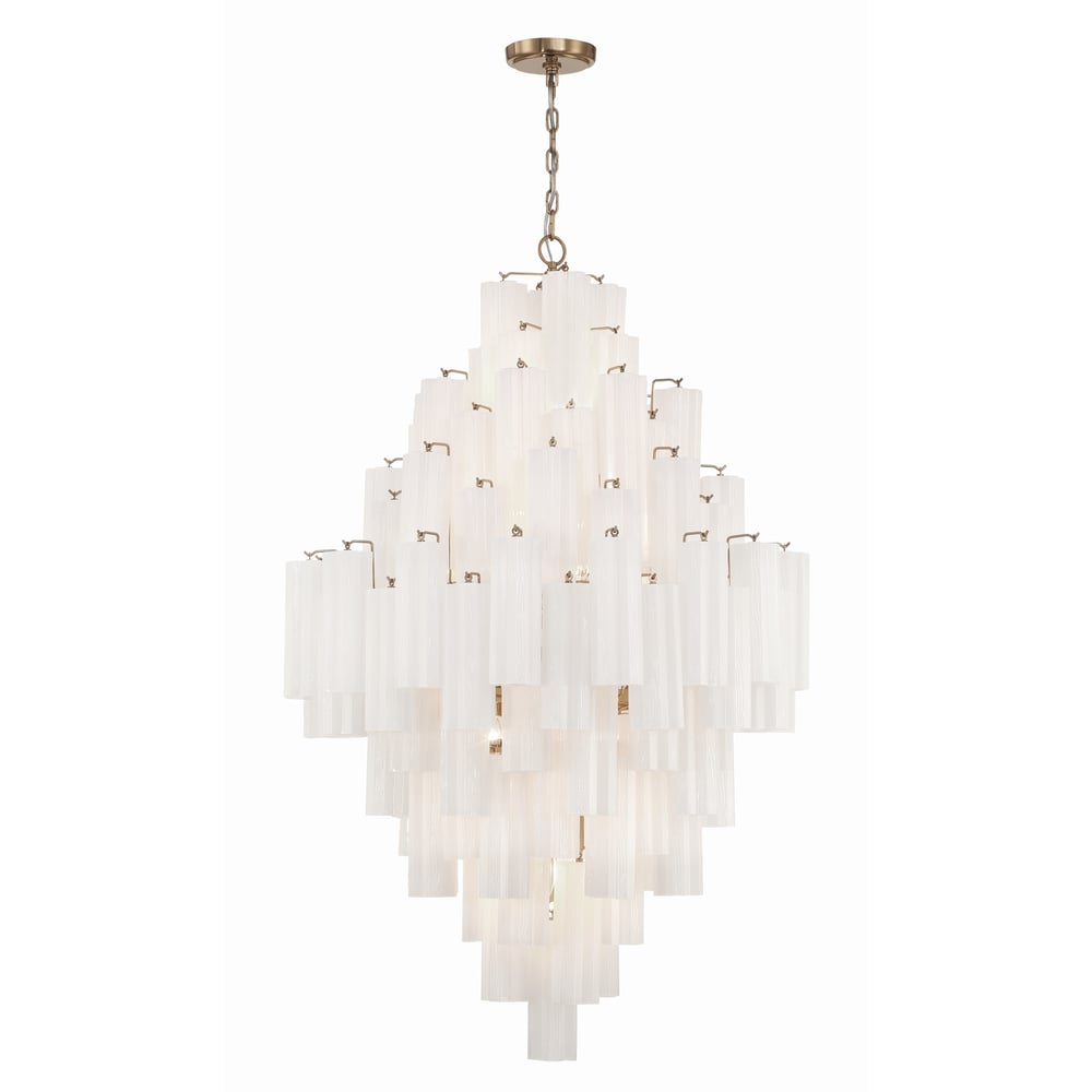 Aurora Diamond Chandelier Glass Tube Layered Amber - Letslighting