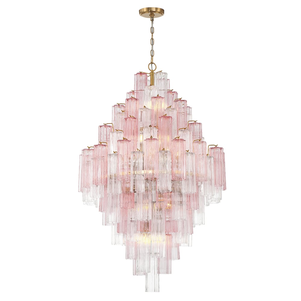 Aurora Diamond Chandelier Glass Tube Layered Amber - Letslighting