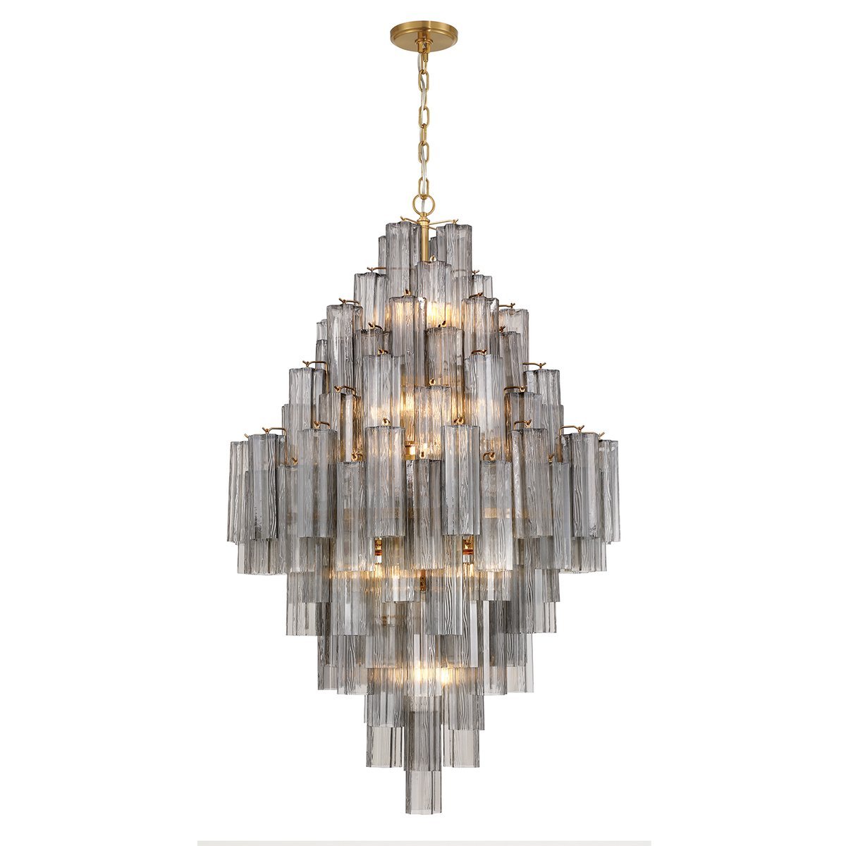 Aurora Diamond Chandelier Glass Tube Layered Amber - Letslighting
