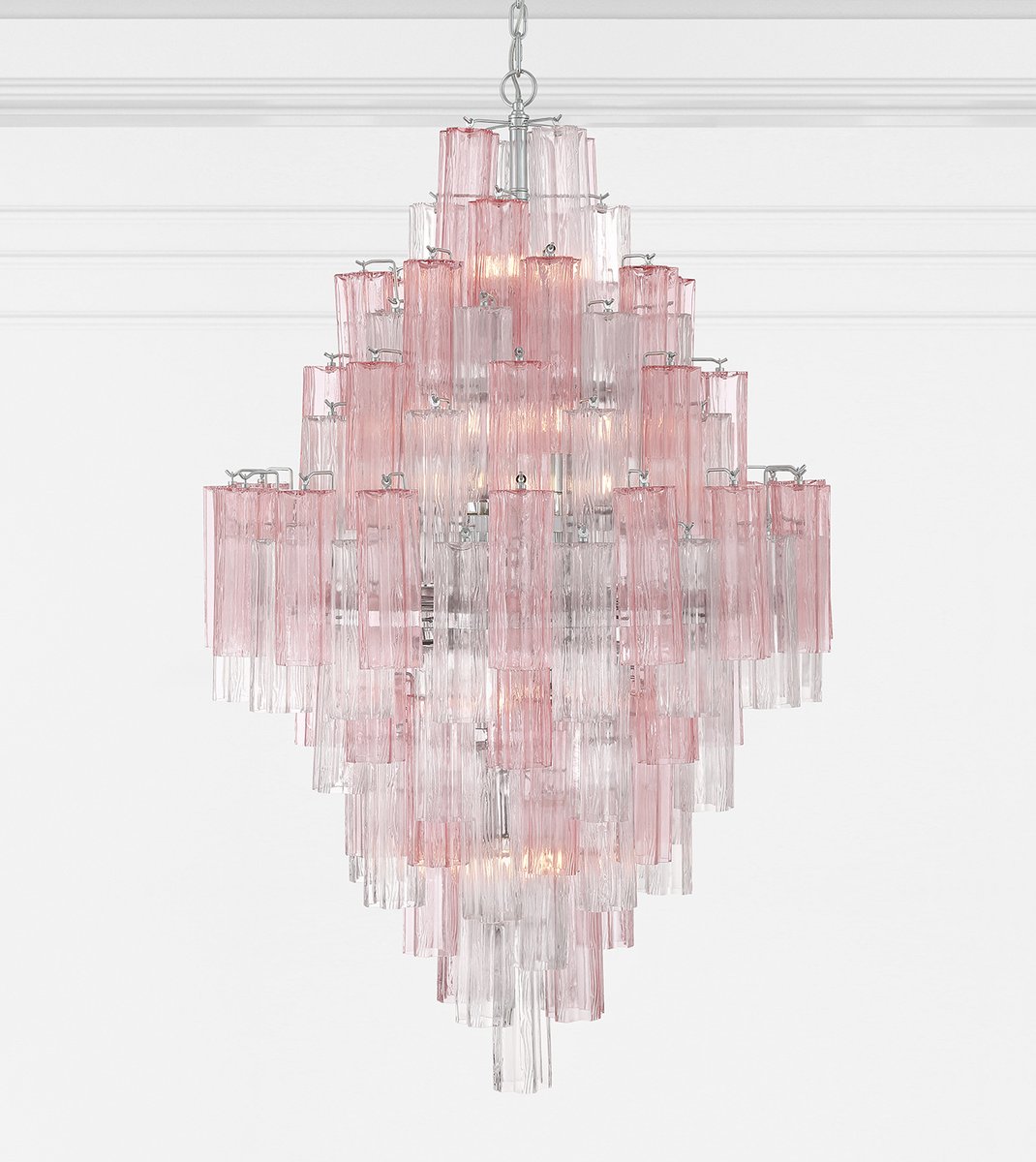 Aurora Diamond Chandelier Glass Tube Layered Amber - Letslighting