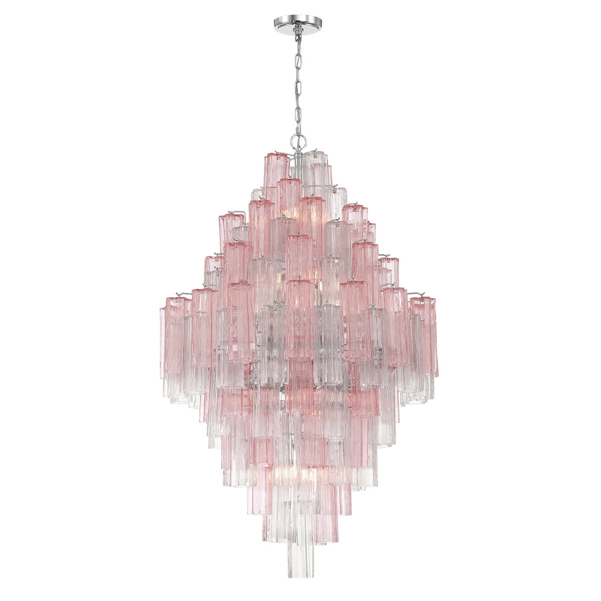 Aurora Diamond Chandelier Glass Tube Layered Amber - Letslighting