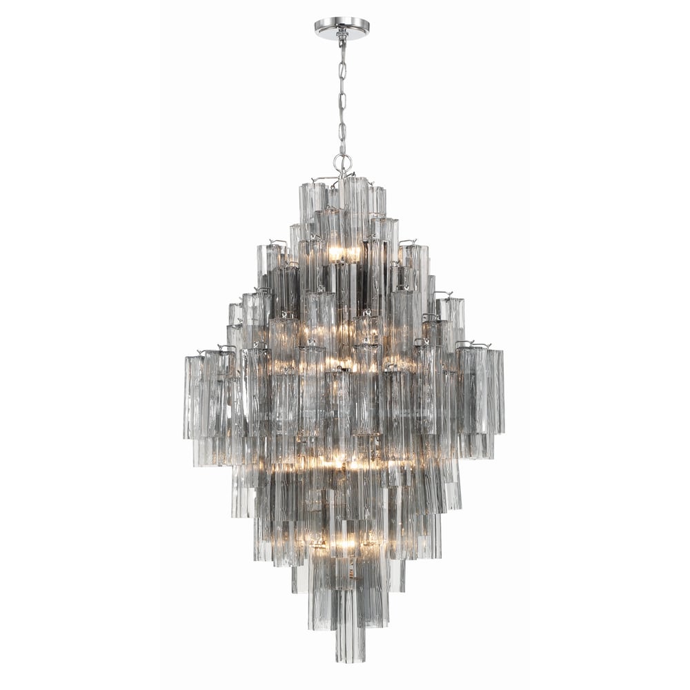 Aurora Diamond Chandelier Glass Tube Layered Amber - Letslighting