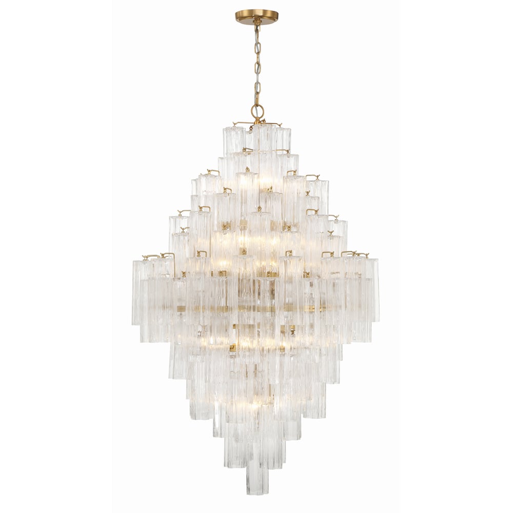 Aurora Diamond Chandelier Glass Tube Layered Amber - Letslighting