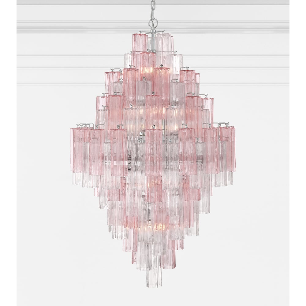 Aurora Diamond Chandelier Glass Tube Layered Amber - Letslighting