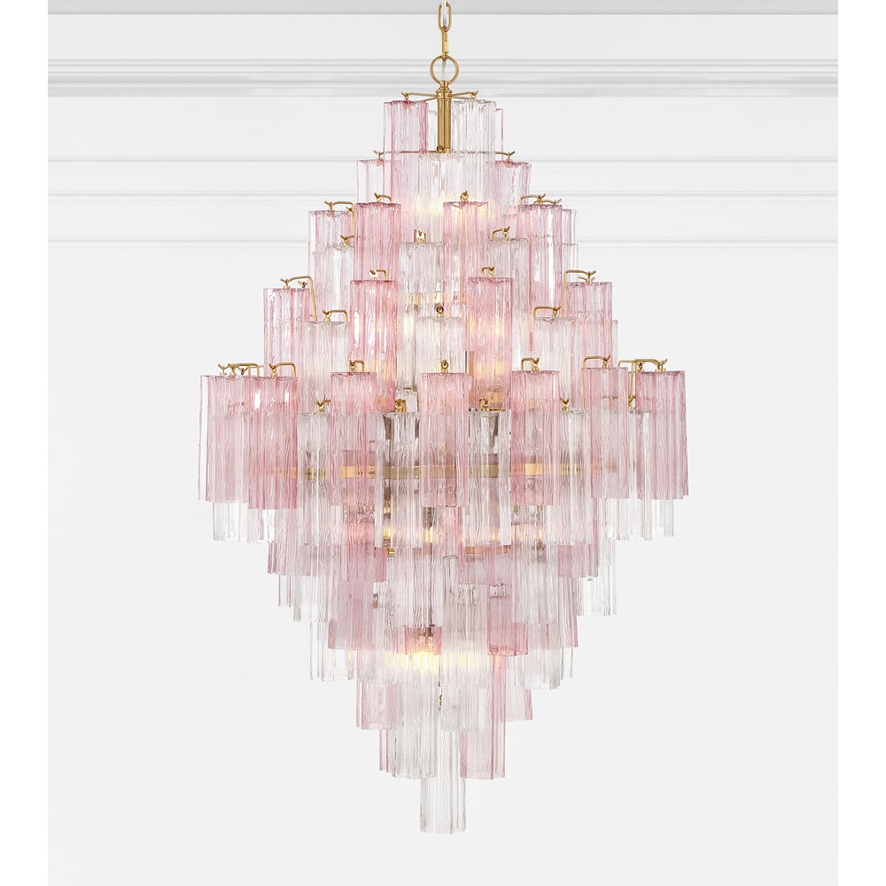 Aurora Diamond Chandelier Glass Tube Layered Amber - Letslighting