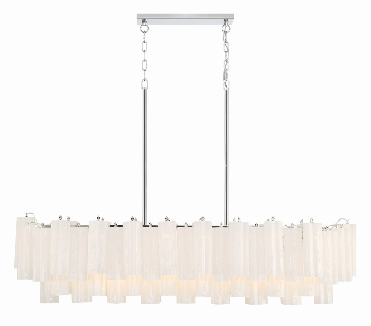 Aurora Linear Chandelier Glass Tube Tiered Amber - Letslighting