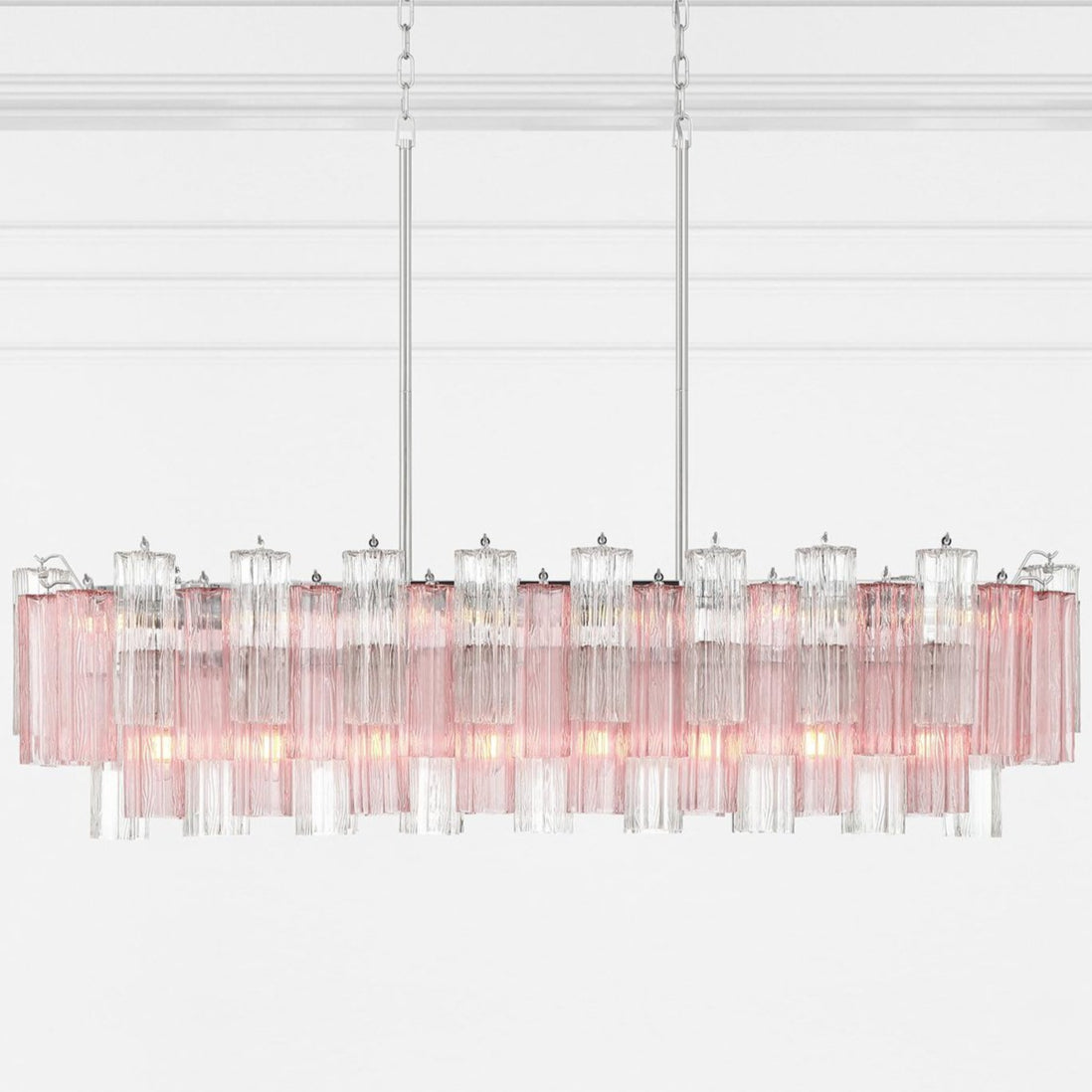 Aurora Linear Chandelier Glass Tube Tiered Amber - Letslighting
