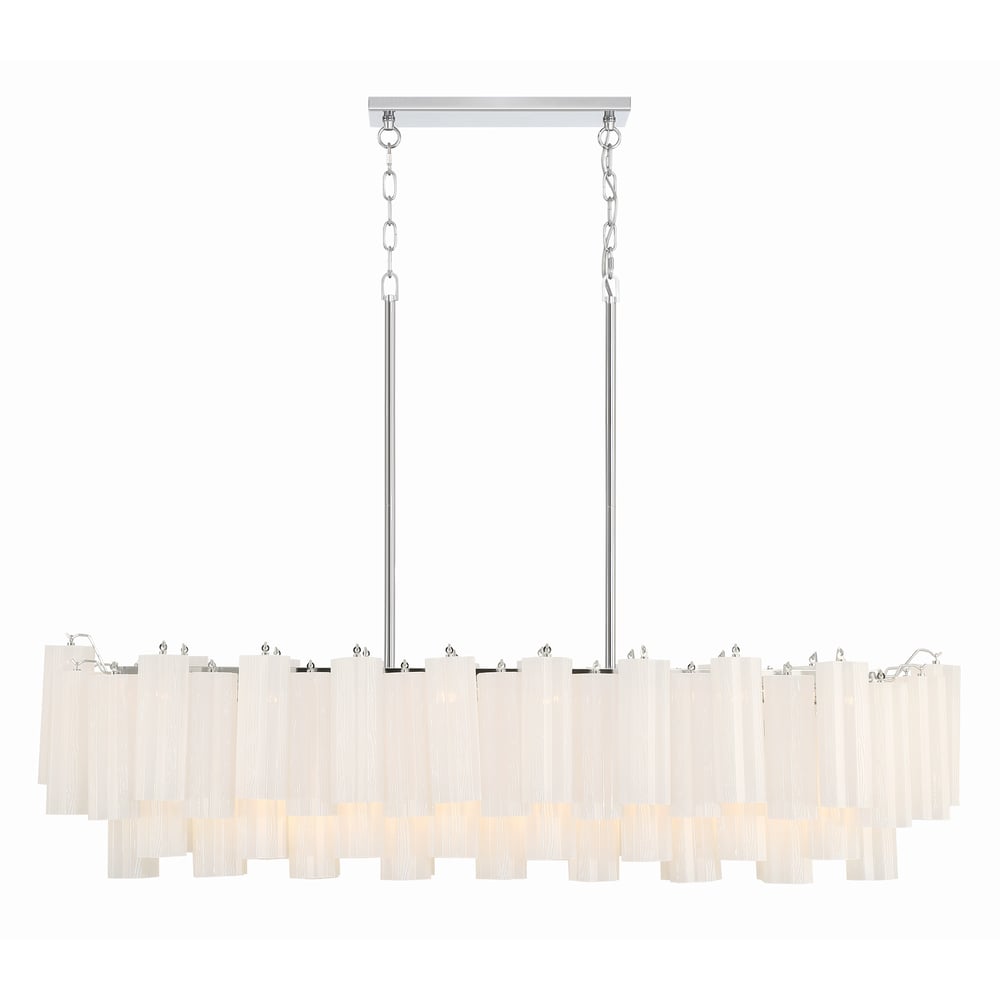 Aurora Linear Chandelier Glass Tube Tiered Amber - Letslighting