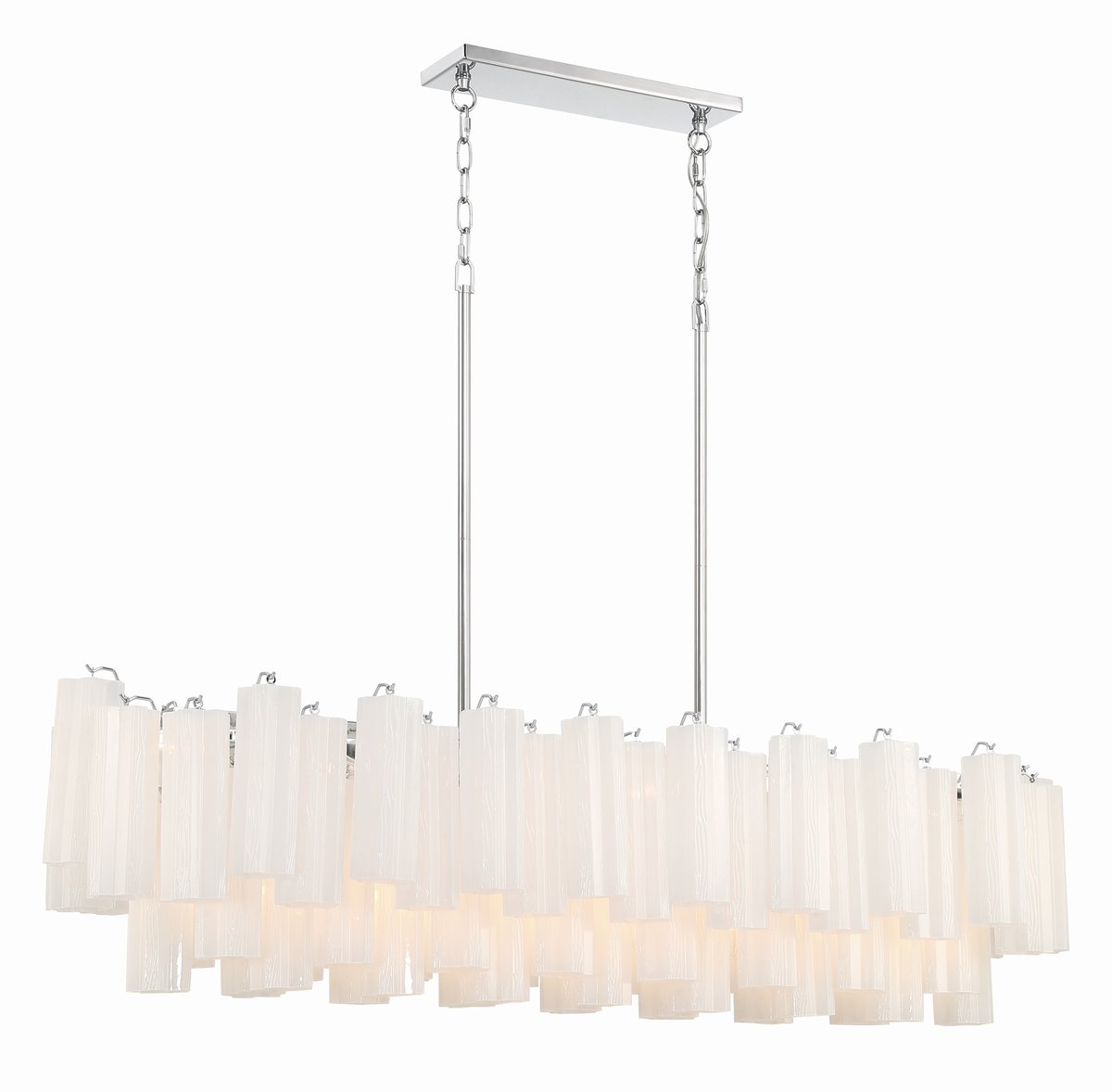 Aurora Linear Chandelier Glass Tube Tiered Amber - Letslighting