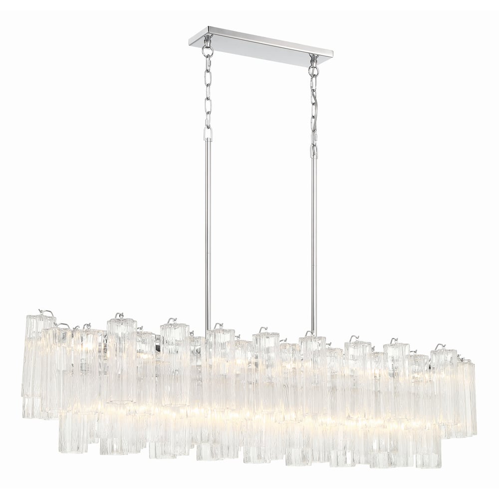 Aurora Linear Chandelier Glass Tube Tiered Amber - Letslighting