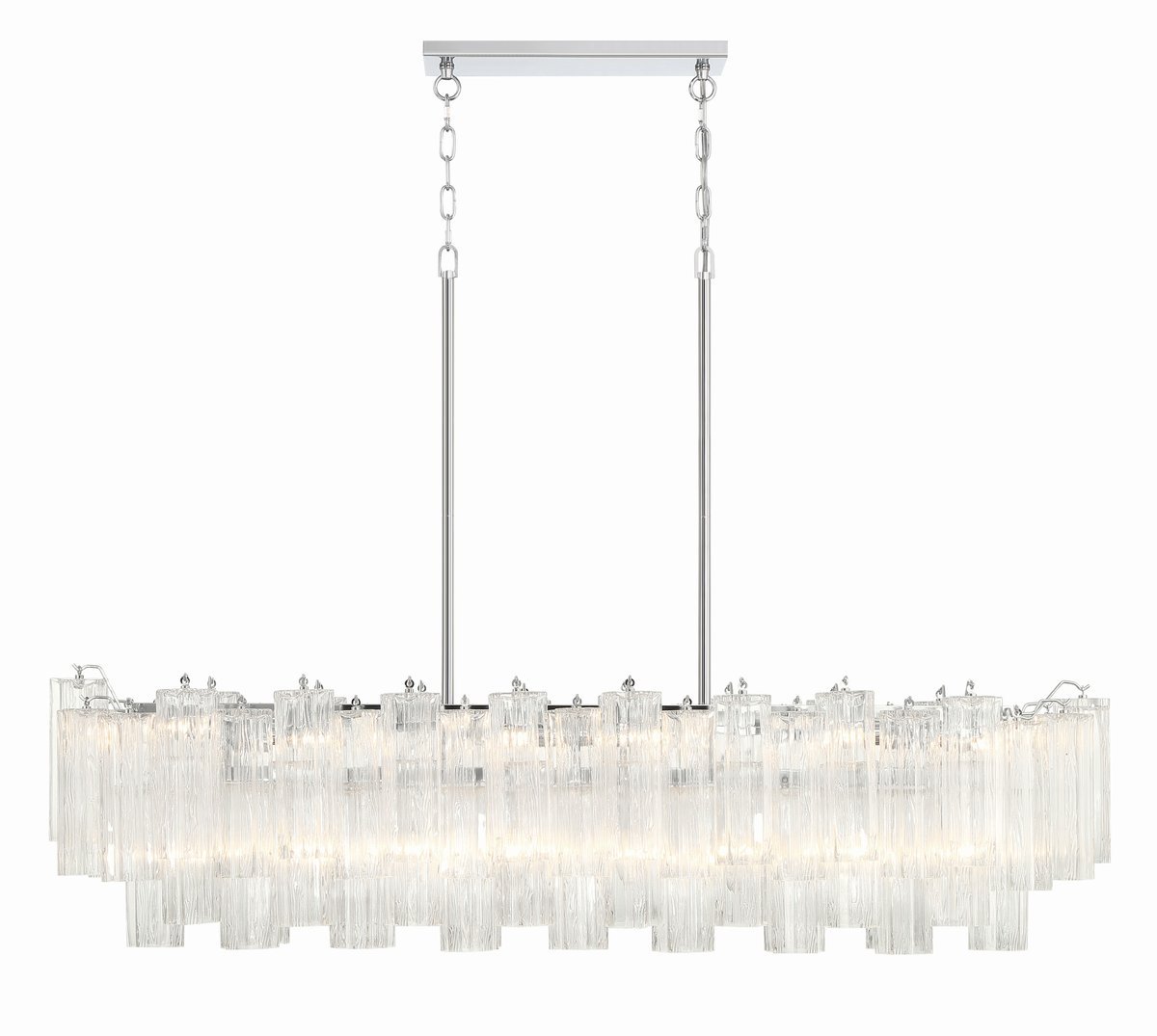 Aurora Linear Chandelier Glass Tube Tiered Amber - Letslighting