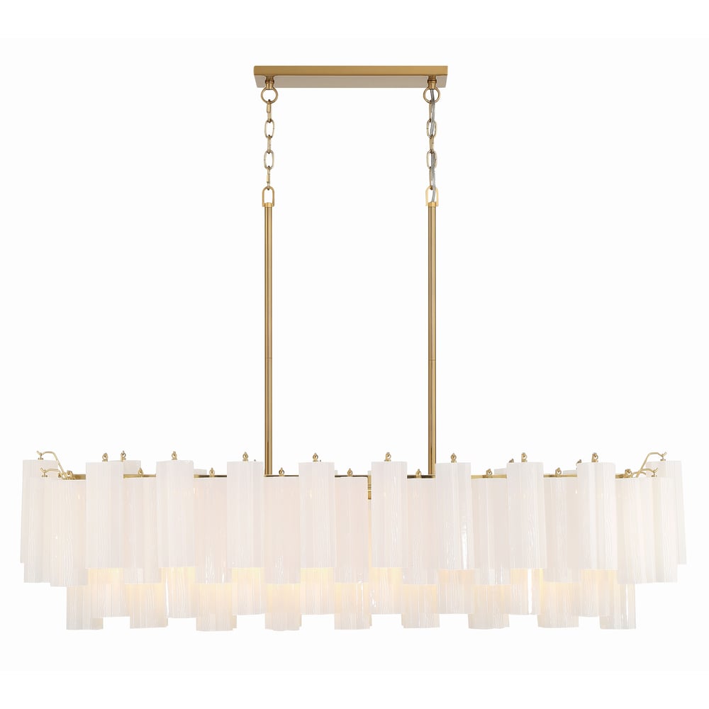 Aurora Linear Chandelier Glass Tube Tiered Amber - Letslighting