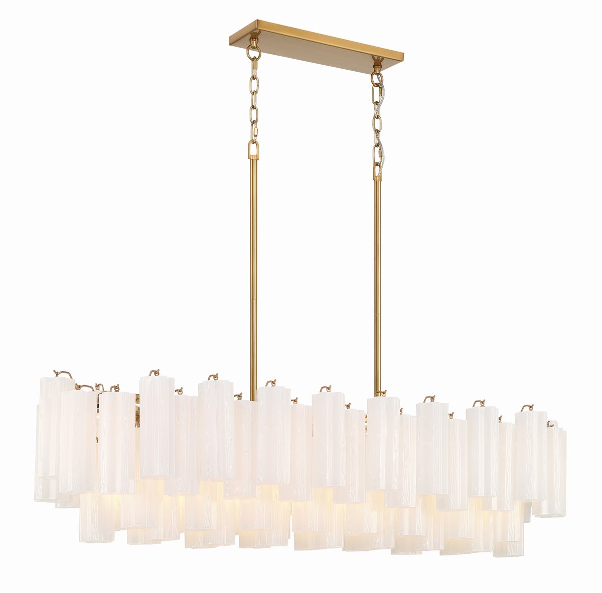 Aurora Linear Chandelier Glass Tube Tiered Amber - Letslighting