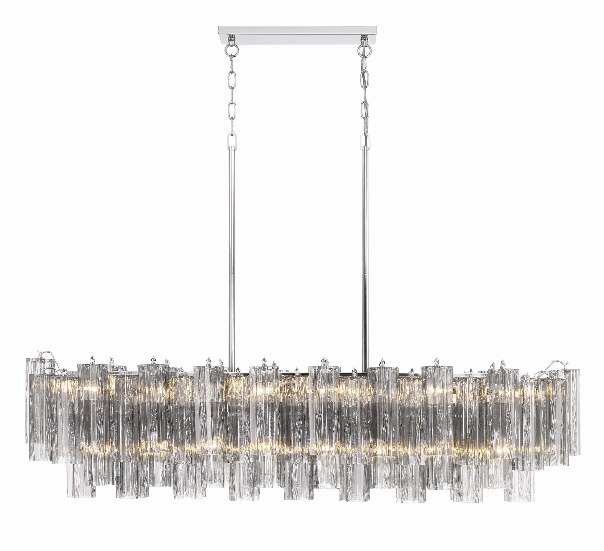 Aurora Linear Chandelier Glass Tube Tiered Amber - Letslighting