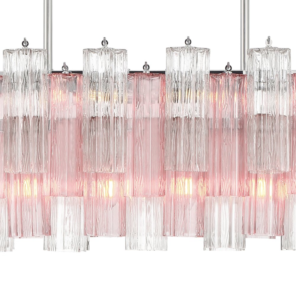 Aurora Linear Chandelier Glass Tube Tiered Amber - Letslighting