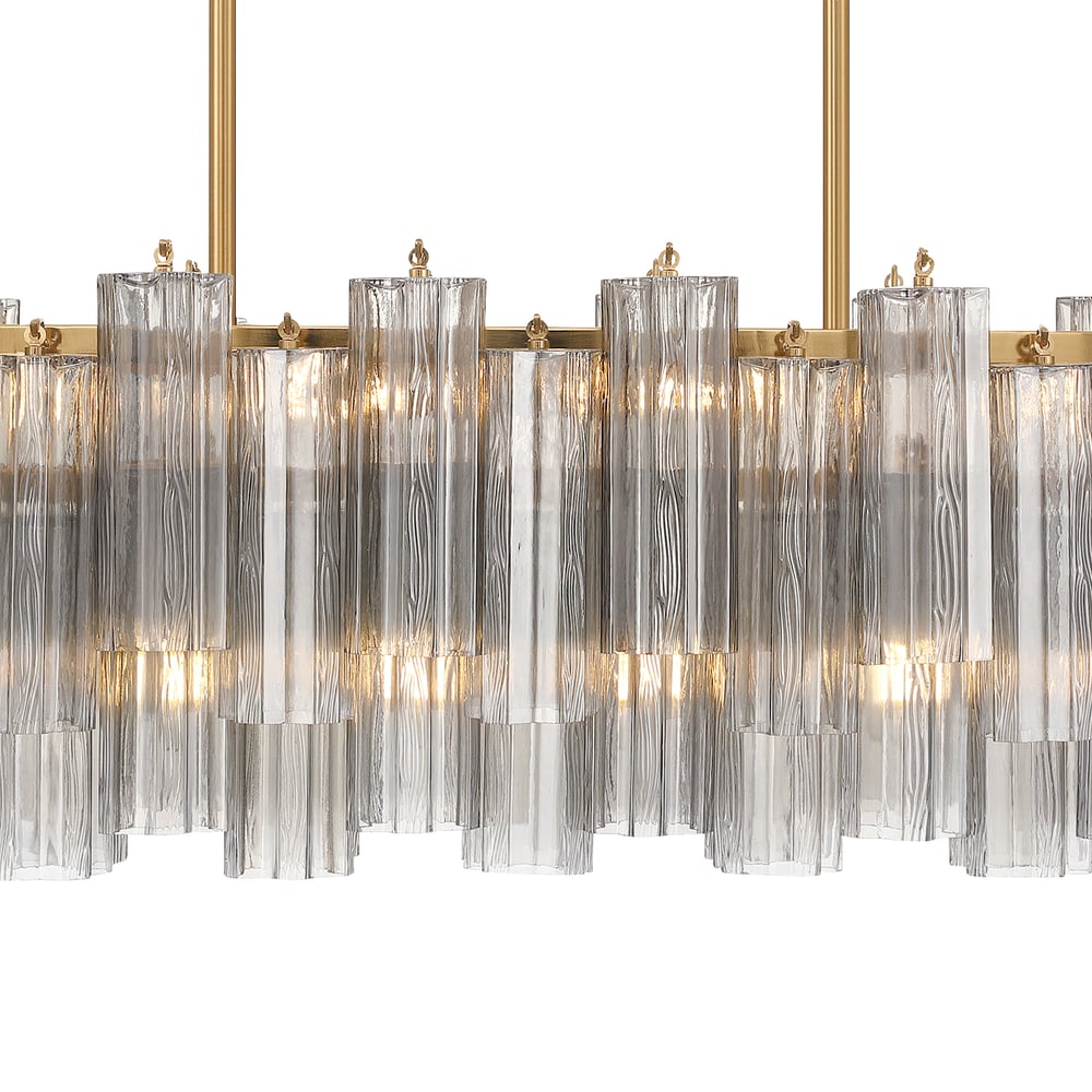 Aurora Linear Chandelier Glass Tube Tiered Amber - Letslighting