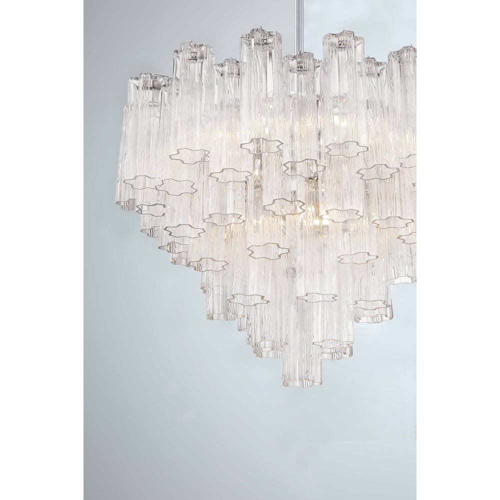 Aurora Murano Chandelier Glass Tube Layered Amber - Letslighting