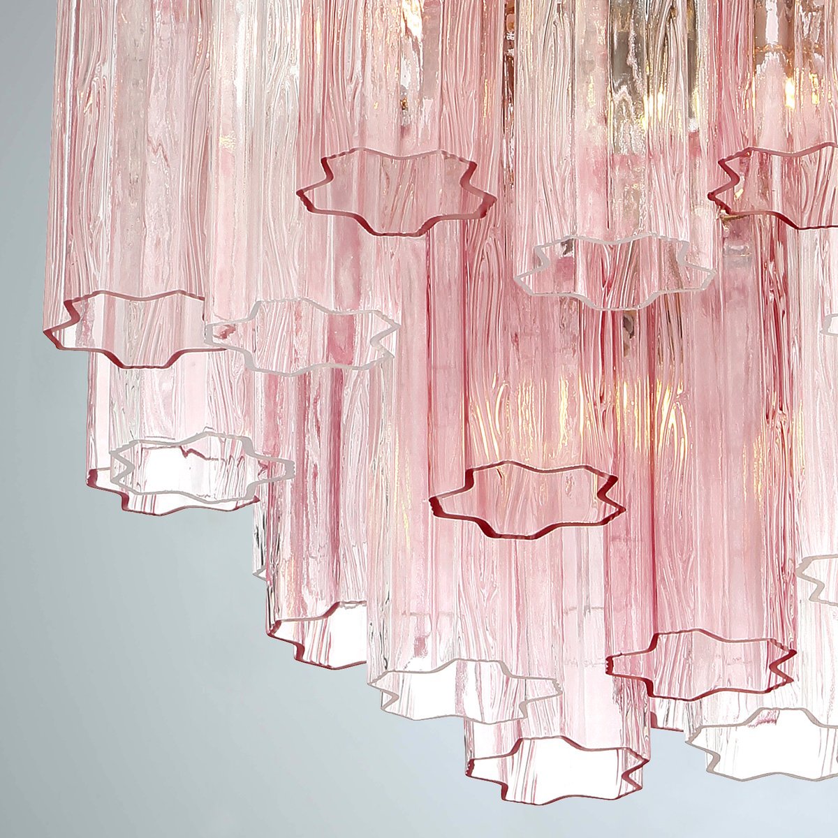 Aurora Murano Chandelier Glass Tube Layered Amber - Letslighting
