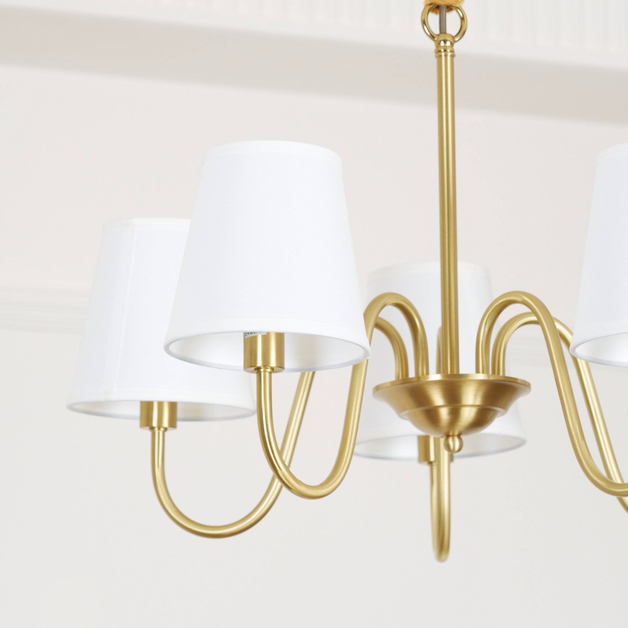 Aged Traditional Stacey Fabric Chandelier - Lamp Copper