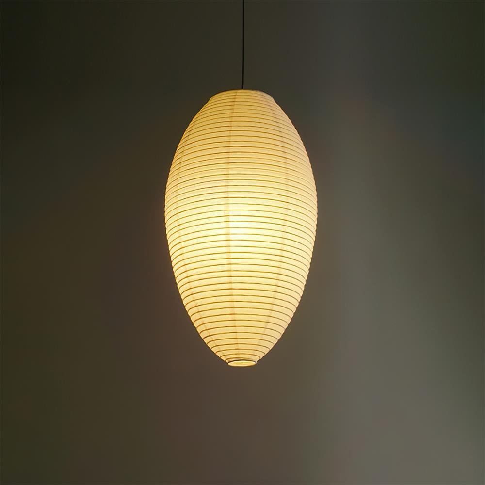 Akari 23A Pendant Lamp Rice Paper Oval Form - Letslighting