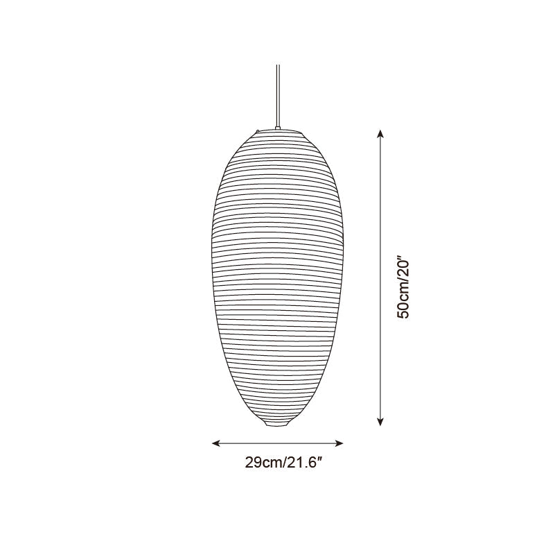 Akari 23A Pendant Lamp Rice Paper Oval Form - Letslighting