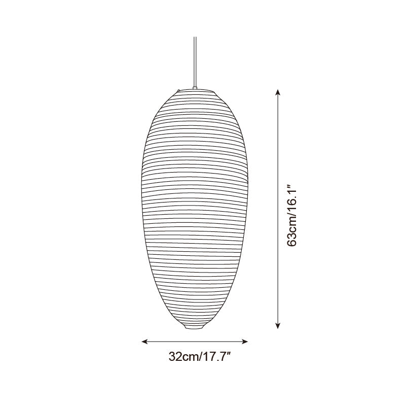 Akari 23A Pendant Lamp Rice Paper Oval Form - Letslighting