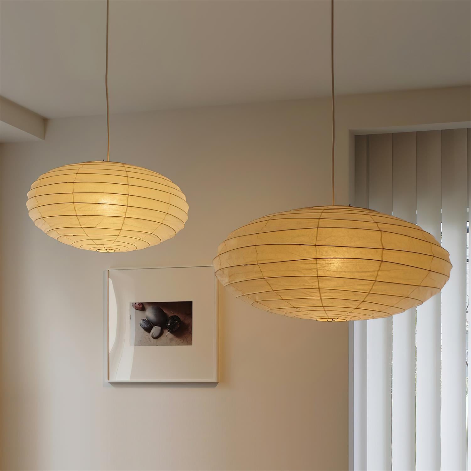 Akari 50EN Pendant Lamp Washi Paper Sphere - Letslighting