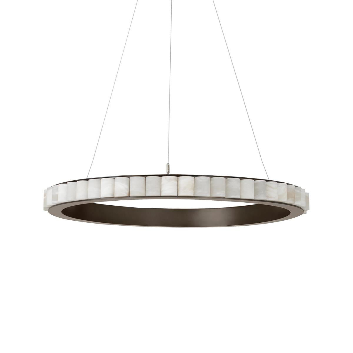 Orion Double Ring Alabaster Chandelier - Letslighting