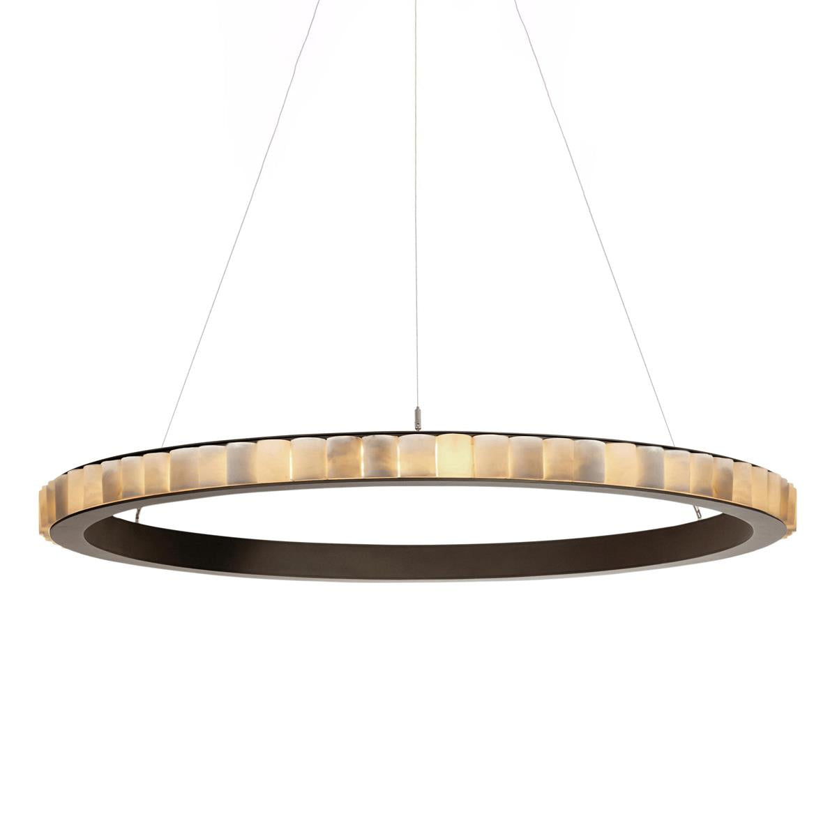 Orion Double Ring Alabaster Chandelier - Letslighting