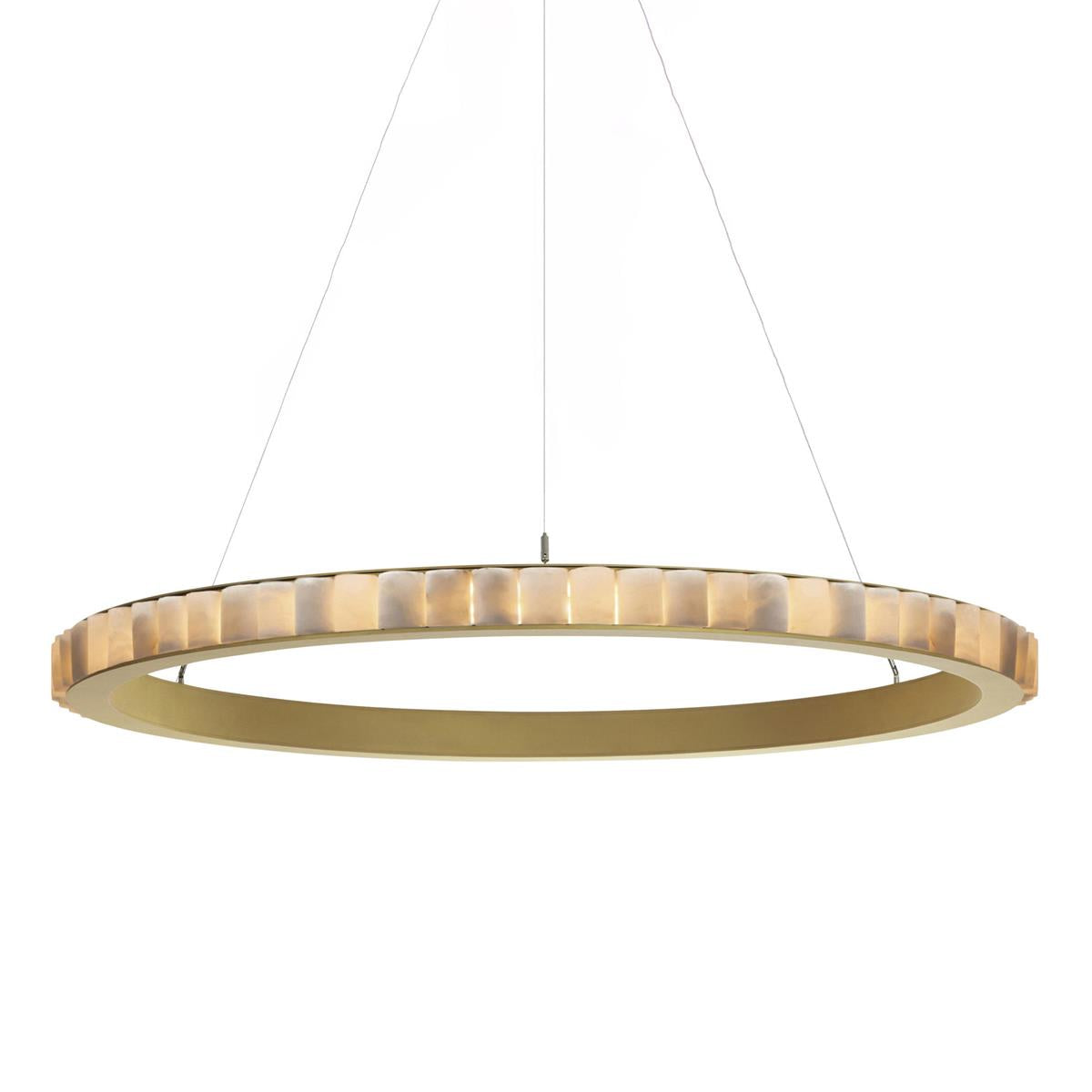 Orion Double Ring Alabaster Chandelier - Letslighting