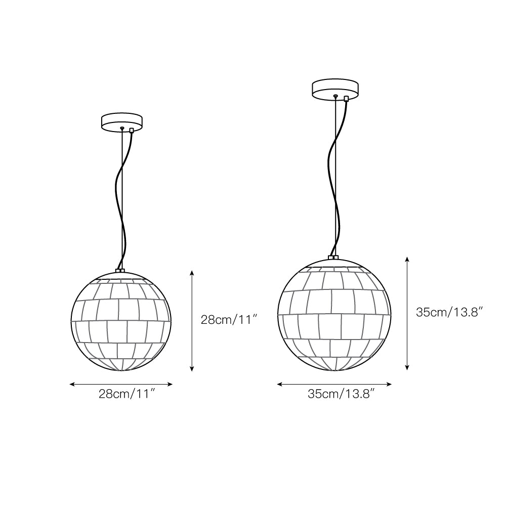 Fljotuvye Modern Ball Alabaster Pendant Light - Lamp Copper