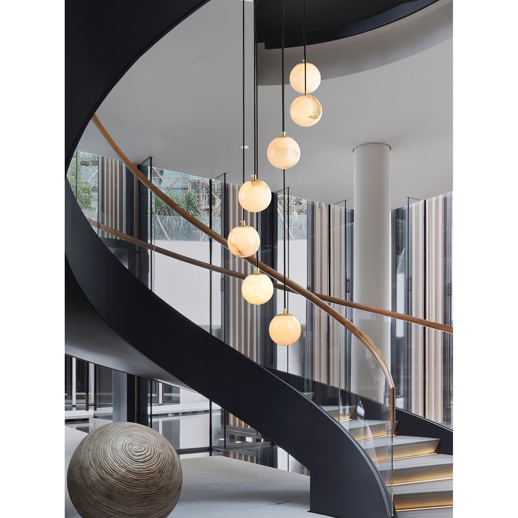 Gloruvye Balls Modern Cluster Metal Chandelier - Lamp Copper