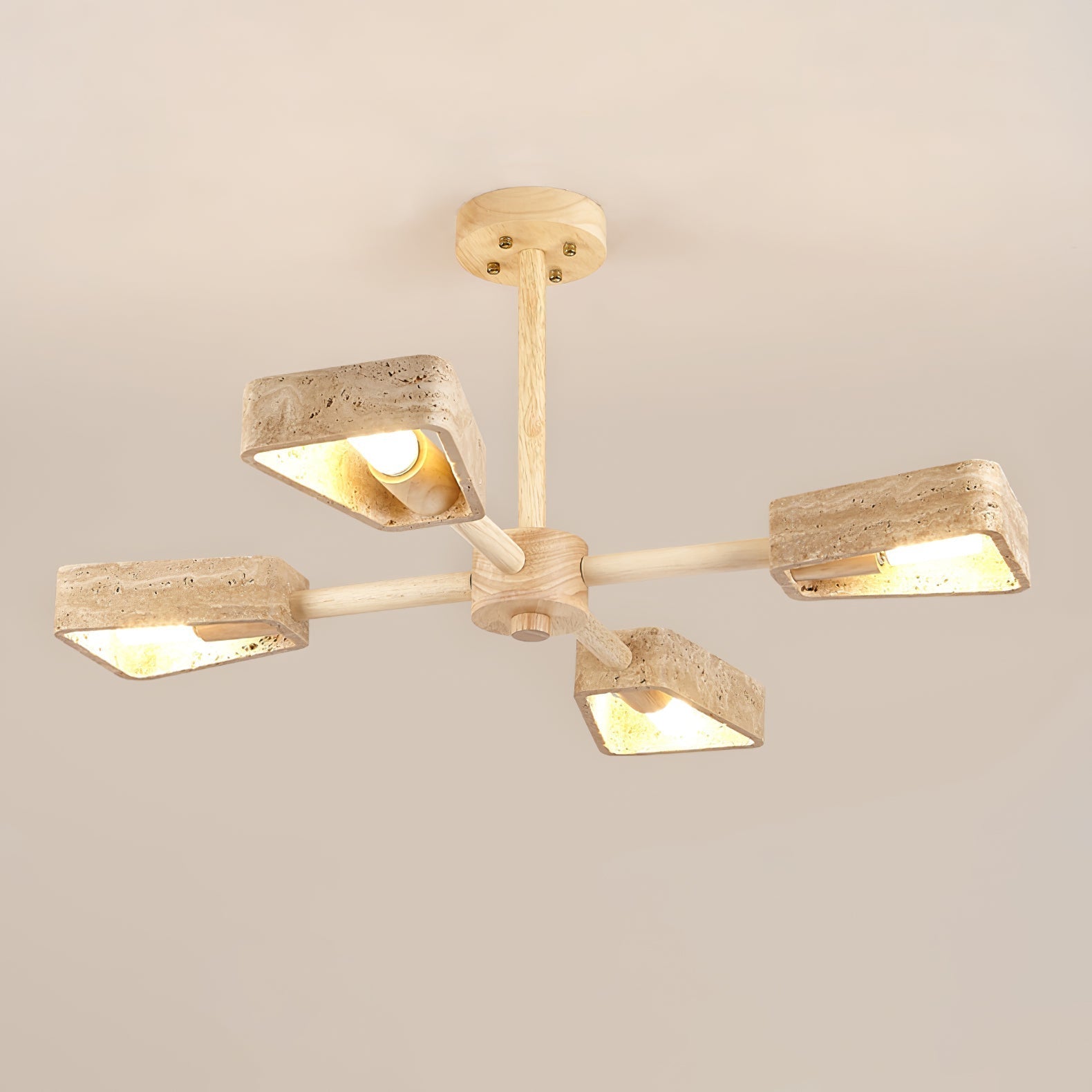 Hedra Travertone Geometric Chandelier - Letslighting