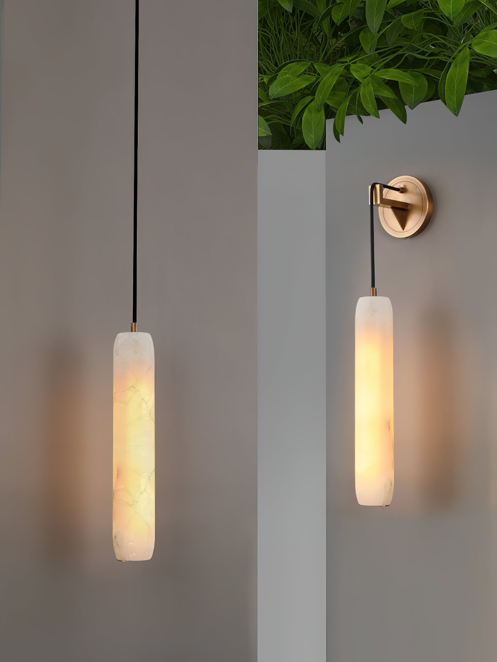 Alabaster Individual Creativity Flute Metal Wall Lamp - Lamp Copper