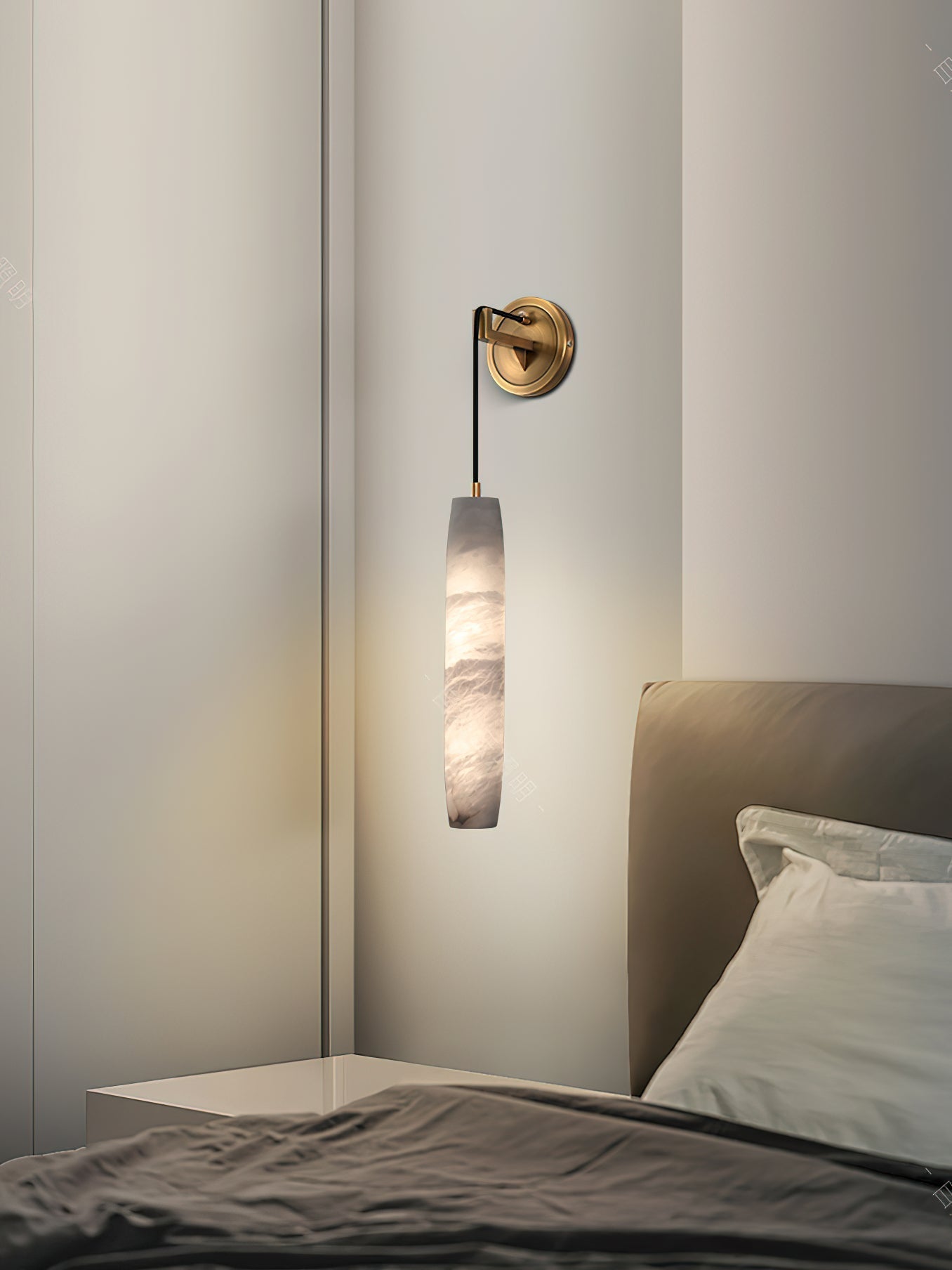 Alabaster Individual Creativity Flute Metal Wall Lamp - Lamp Copper