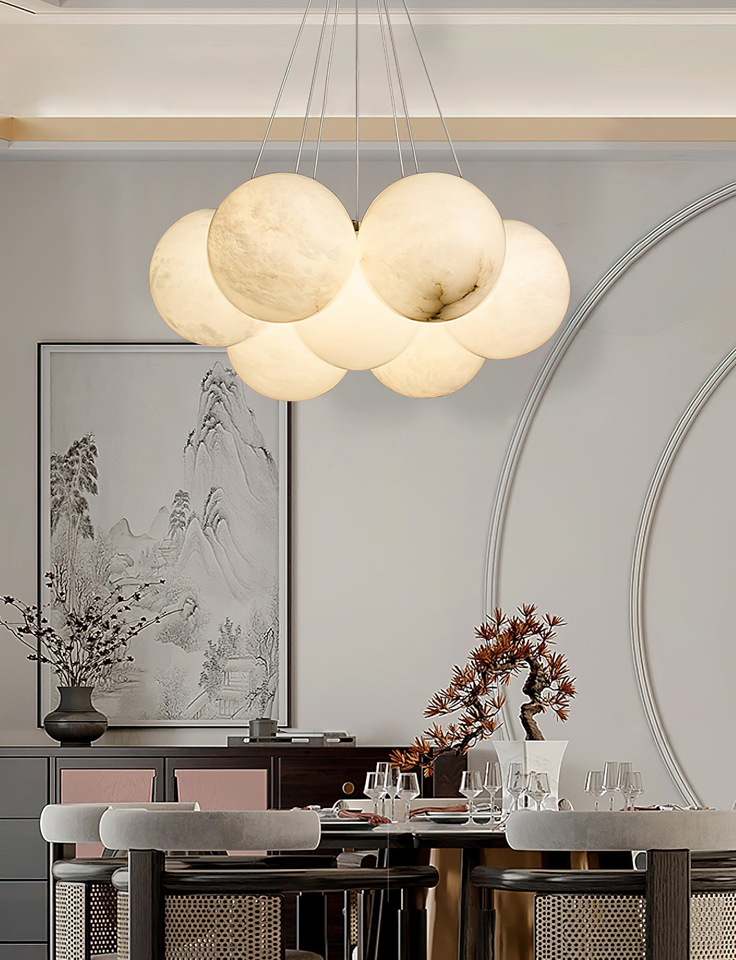 Norduvyd Individual Creativity Lunar Metal Chandelier - Lamp Copper
