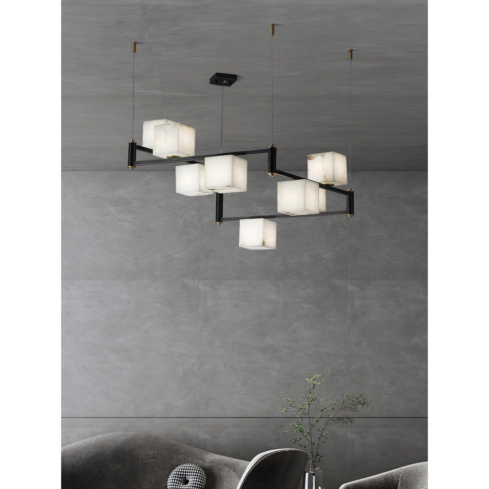 Ostruvye Individual Creativity Box Alabaster Chandelier - Lamp Copper